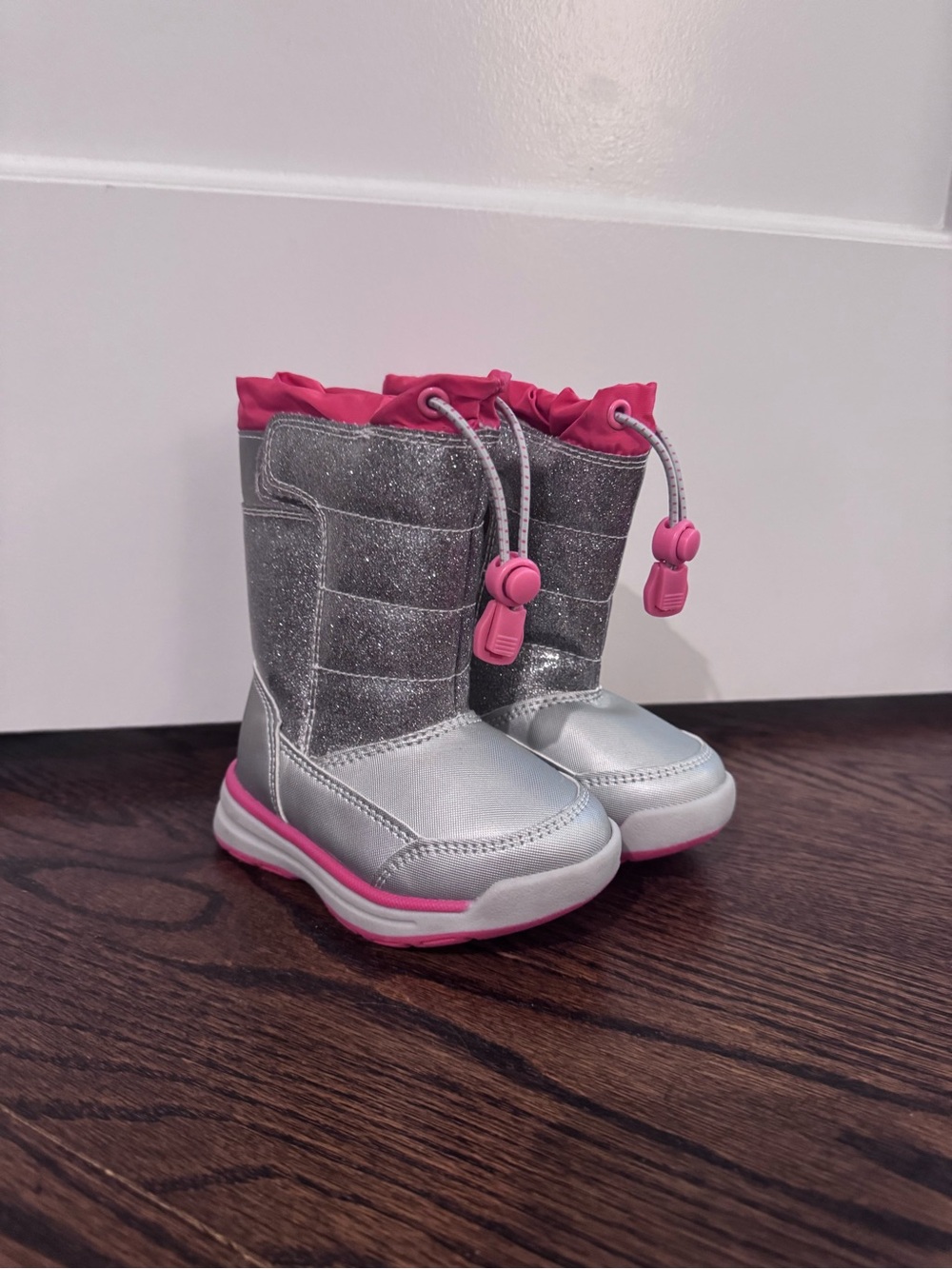 Girls Silver & Pink Winter Boots